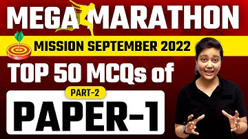 NTA UGC NET 2022 | Paper 1 | Top 50 MCQs | Mega Marathon by Aditi Ma