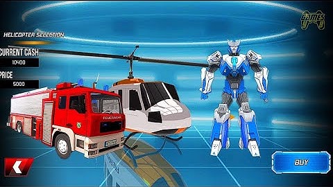 Rescue Robot Transform Game 2021 - FireTruck Helicopter Robot #2 - Android Gameplay