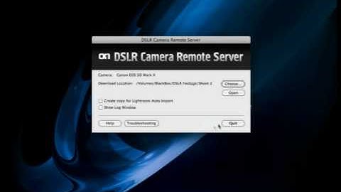 DSLR Camera Remote  Starting the Server