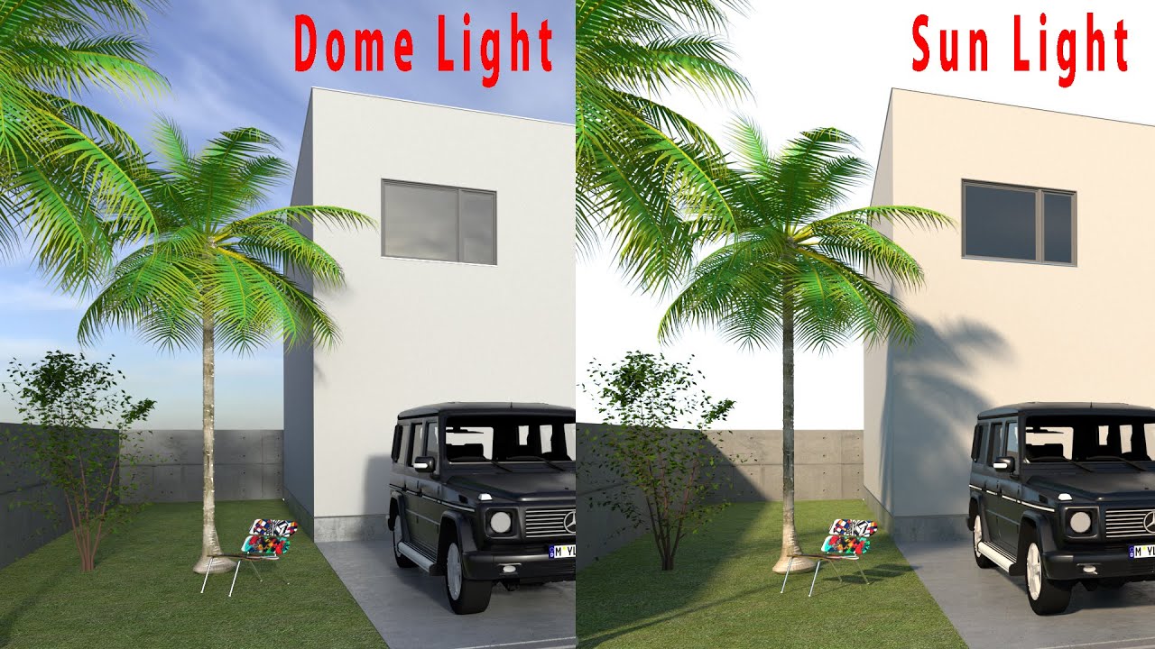 Sketchup スケッチアップvray外観レンダリングdome Lightとsun Light Youtube