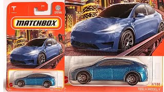 Matchbox Tesla Model Y Blue #3 Mainline 2024 Case L/M New EV