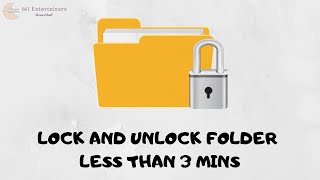 How to lock and unlock a folder in windows 10 - easiest and simplest way