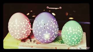 Celebrity NEW 2022: Members Market 3 sets of Ceramic light up designed Easter Eggs. (MULTICOLORED EDITION) Profile