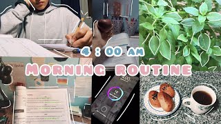 أفضل روتين صباحي للمذاكره (ثانويه عامه) | ☀ morning routine | productive 4am morning (study vlog) 📝