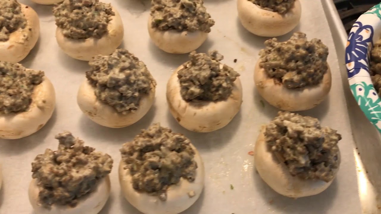 Low Carb Stuffed Mushrooms with Chicken Hearts (Optional) - YouTube