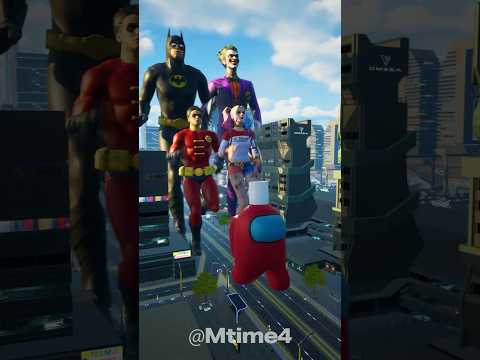 Batman and Joker vs Thomas and Among Us Running with friends