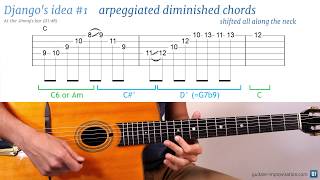 Miniatura del video "Django Reinhardt lick #1 : Arpeggiated diminished chords shifted all along the neck"