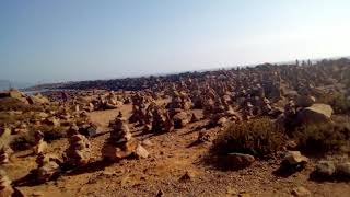 more tall rock piles.