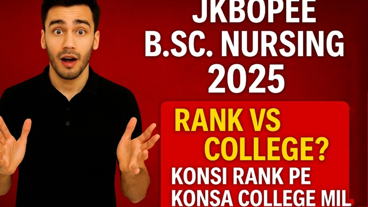 JKBOPEE Bsc Nursing Cutoff 2025 Govt Seats 1000+ | Rank vs College ...