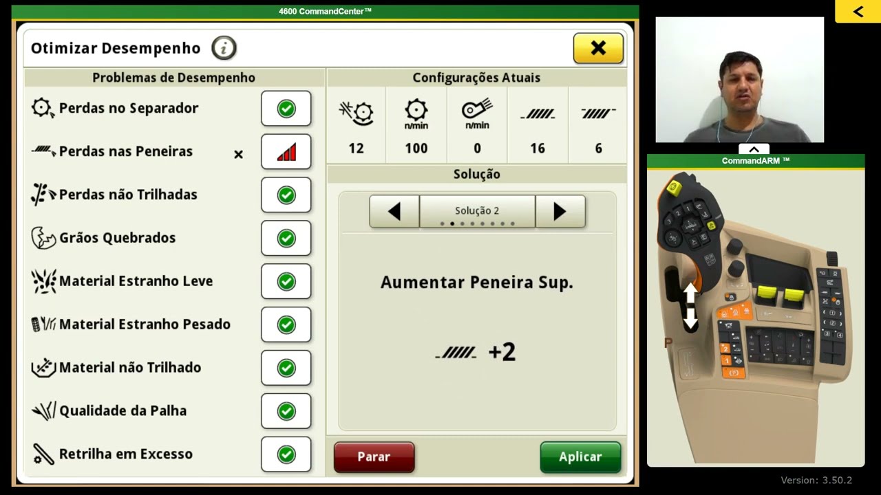 Configurações Automação Colheitadeira  John Deere S780
