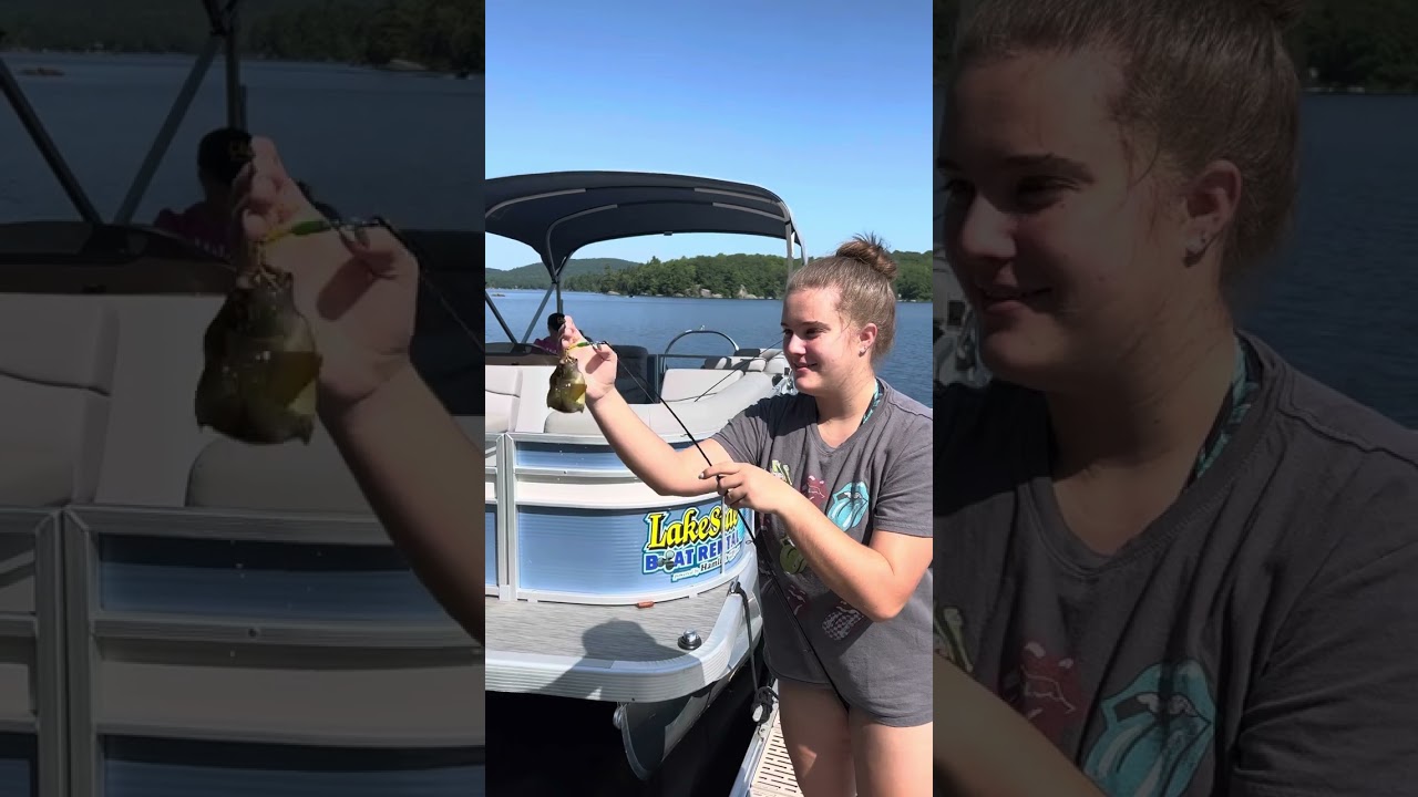 Syd Catches Sunfish Lake Phillips Dedham, ME 7/20/23