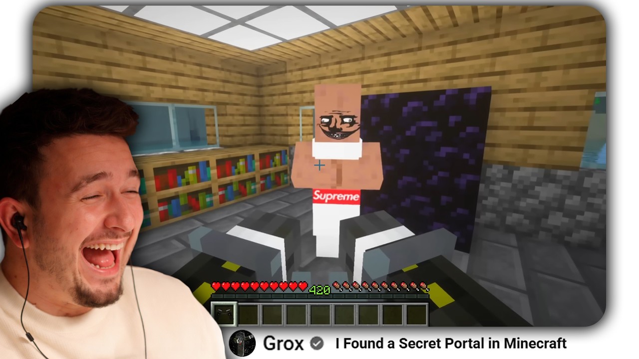 REAGUJE NA NAJLEPSZE FILMY MINECRAFT TAJEMNICZY PORTAL (GROX)