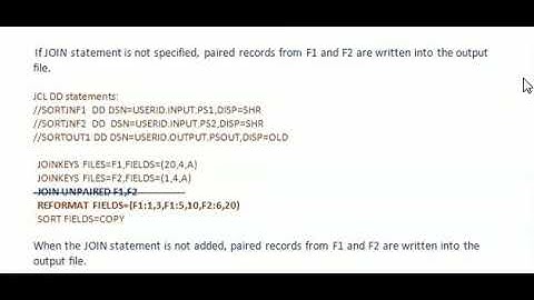 JCL  - Sort Joinkeys