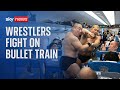 Viral: Japanese wrestlers clash inside bullet train