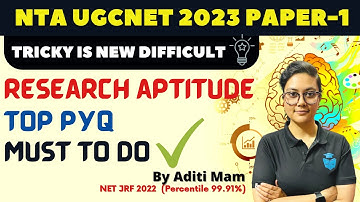 UGC NET Paper 1 | Research Aptitude Most Repeated PYQs by Aditi Mam | NTA UGC NET 2023