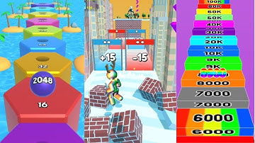 Satisfying Number Ball Race & Merge 3D vs Tall Man Runner 2048 vs Number Master gameplay walkthrough