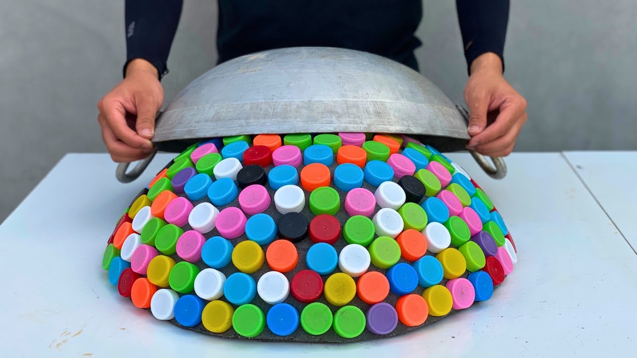 DIY Making Pots With Bottle Cap & Aluminum Pan - Creative From Cement