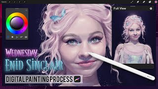 ENID SINCLAIR Emma Myers "Wednesday" | Digital Painting Process