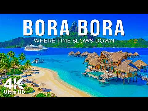 Bora Bora Paradise 4K Drone Footage | Discover Paradise Beaches, Overwater Villas, Turquoise Lagoons