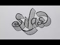 How To Draw 3d Calligraphy Name Silas / Writing Art For Beginners / Drawing On Paper