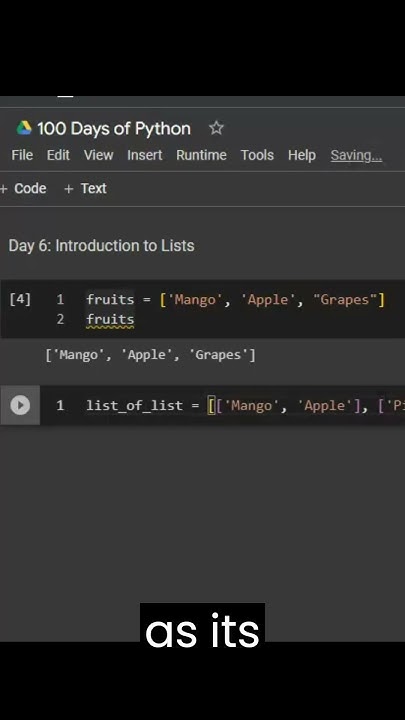 python list tutorial | list in python class 11 - YouTube