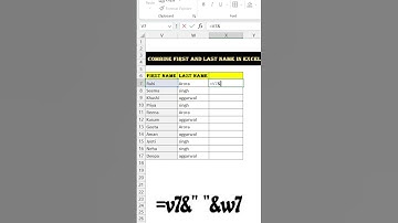 Combine First and Last cell in Excel #excel #shortsvideo