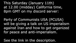 PCUSA lecture on US imperialism against Iran on my discord (saturday, Jan 11th)