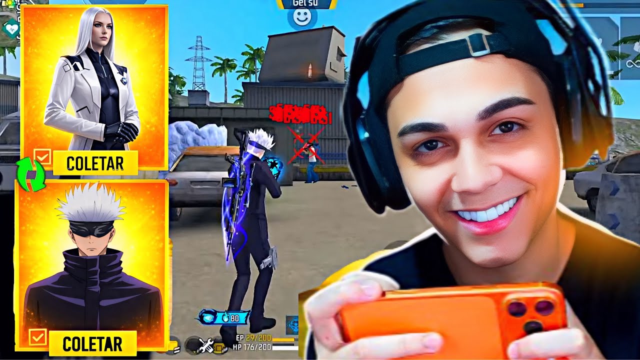 TENTEI A COMBINAÇÃO DA SÔNIA + SATORU GOJU PRA FICAR IMBATIVÉL NO FREE FIRE! DEU CERTO? FREITAS FF