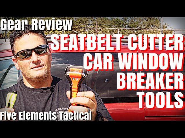 SEAT BELT CUTTER and CAR WINDOW BREAKER REVIEW - EMERGENCY VEHICLE ESCAPE  TOOL - RESQME LIFE HAMMER 