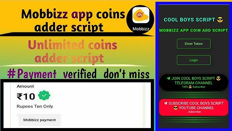 mobbizz app coins adder script||Unlimited coins adder script|Live proof in video|how to find token||
