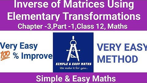 P-1|Inverse Matrices using Elementary Transformations| Inverse by Elementary Transformation| TNGUPTA