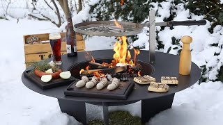 Braséro Barbecue en Acier Olymp 100 cm + Grille de Cuisson - Feu