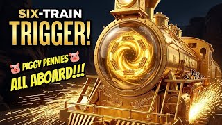 MASSIVE SIX TRAIN JACKPOT BONUS on Piggy Pennnies: ALL ABOARD! #slot #casino #jackpot #slotmachine screenshot 3