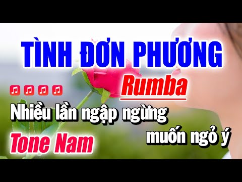 Karaoke Tình Đơn Phương Rumba Tone Nam | Thanh Duy Trữ Tình Bolero