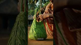Coconut Leaf Weaving Hand Bag Craft Activities With Real Leaves😍 #craft #coconut #leaf