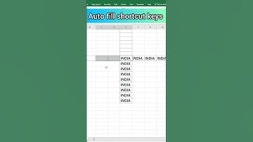 Auto fill shortcut keys | excel tutoring | Excel short #shorts #excel