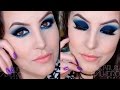 Maquiagem Azul Balada com delineado GLITERINADO