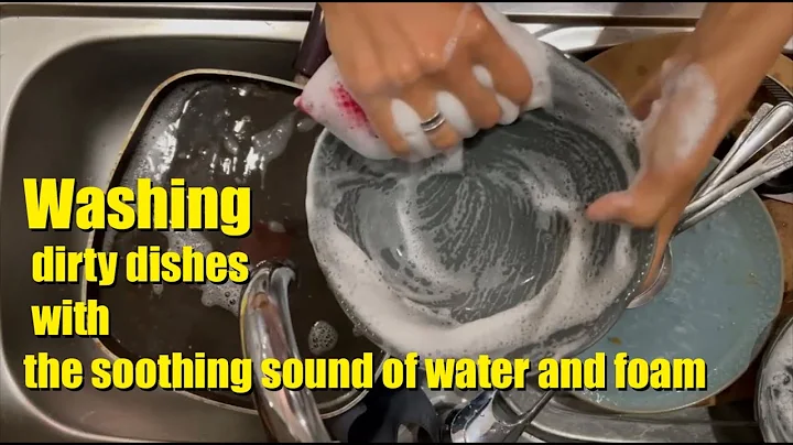 ASMR Dish Washing by hand /relaxing washing dishes . dirty dishes