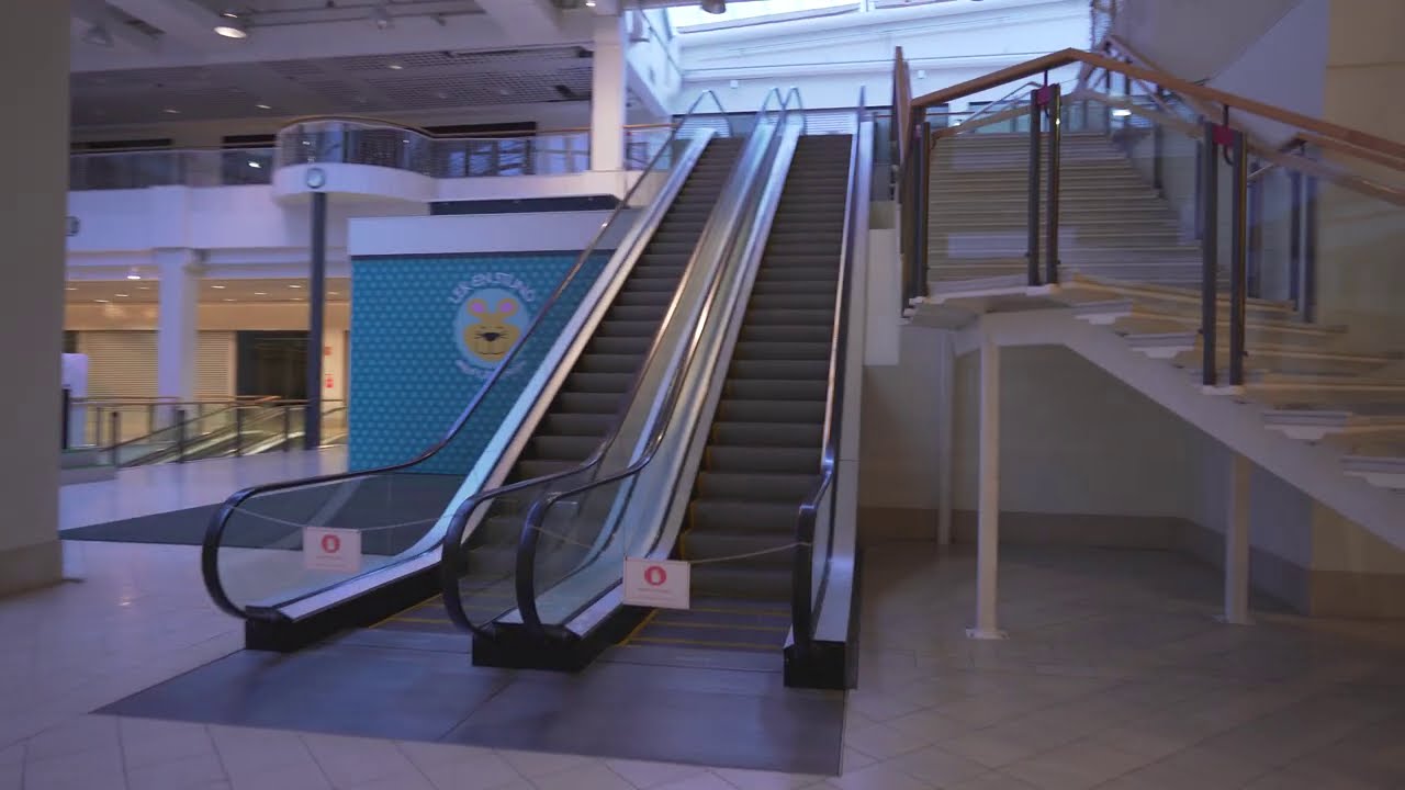 Sweden, Stockholm, Stinsen, (almost) abandoned shopping mall, 8X escalator, 1X elevator