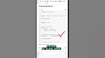 Most efficient way to concatenate many strings together | Python for Beginners #yasirbhutta