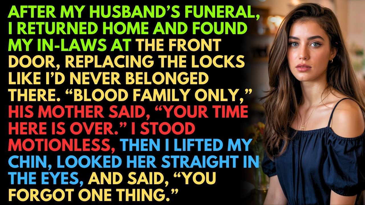After husband’s funeral, I came home, MIL said, Blood family only, I answered, You forgot one thing.