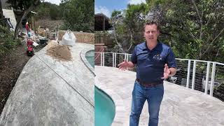 How We Transformed This Outdoor Space with Silver Travertine | Full Walkthrough