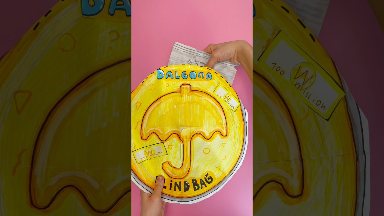 Squid game DALGONA blind bag!#squidgame #shorts #tutorial #draw #diy #papercraft #papersquishy