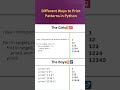 Different Ways to Print Patterns in Python: Girls vs Boys Edition #python #coding #shorts