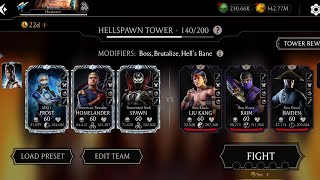 MK Mobile. Hellspawn Fatal Tower Boss Fight 140