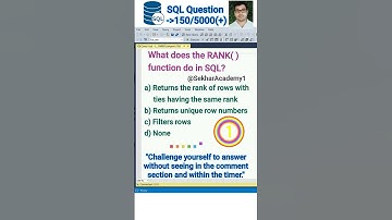 SQL Question 150 || #shorts #ytshorts #youtubeshorts #sql #interview #reels #mysql @SekharAcademy1
