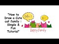 "How to Draw a Cute Cat Family - Step by Step Tutorial"