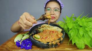 Mukbang Batang Pepaya Jumbo   sambal terong bakar