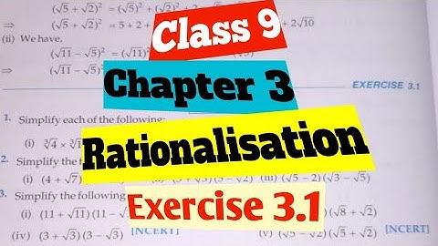 R D Sharma Class 9 Chapter- 3 ( Rationalisation ) Ex.3.1 with concept