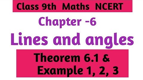 Class 9th maths Theorem 6.1 & example 1,2, 3 | chapter 6 lines and angles | Ncert maths class 9|CBSE